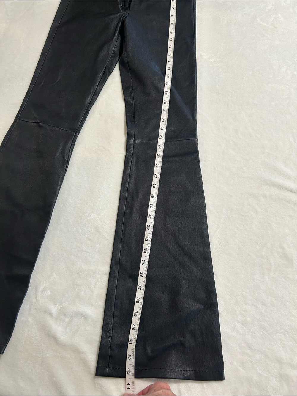 ARMA Black Leather Flare Pants US 6–8 Y2K Moto Rocker Bell Bottom - Picture 5 of 11